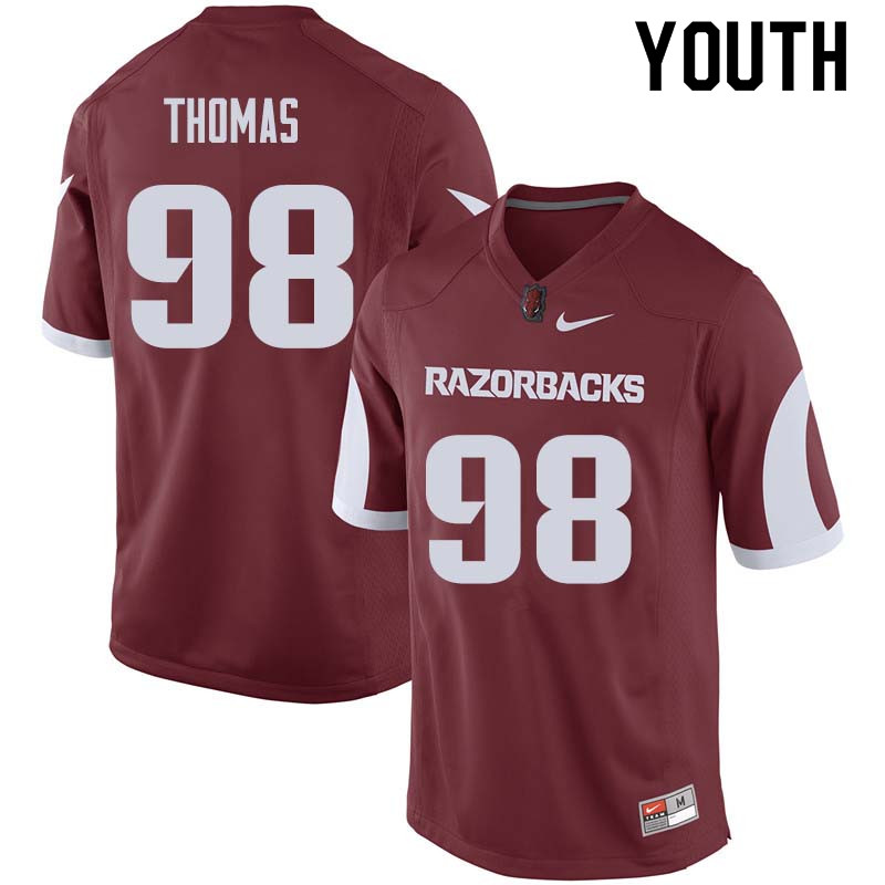 Youth #98 Robert Thomas Arkansas Razorback College Football Jerseys Sale-Cardinal